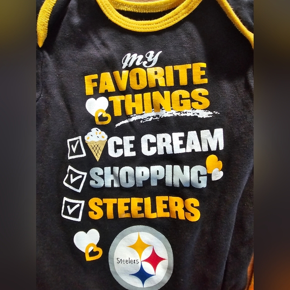 Pittsburgh Steelers NFL Team Apparel Baby Girl One-Piece Bodysuit Size3/6 Months - Picture 4 of 7
